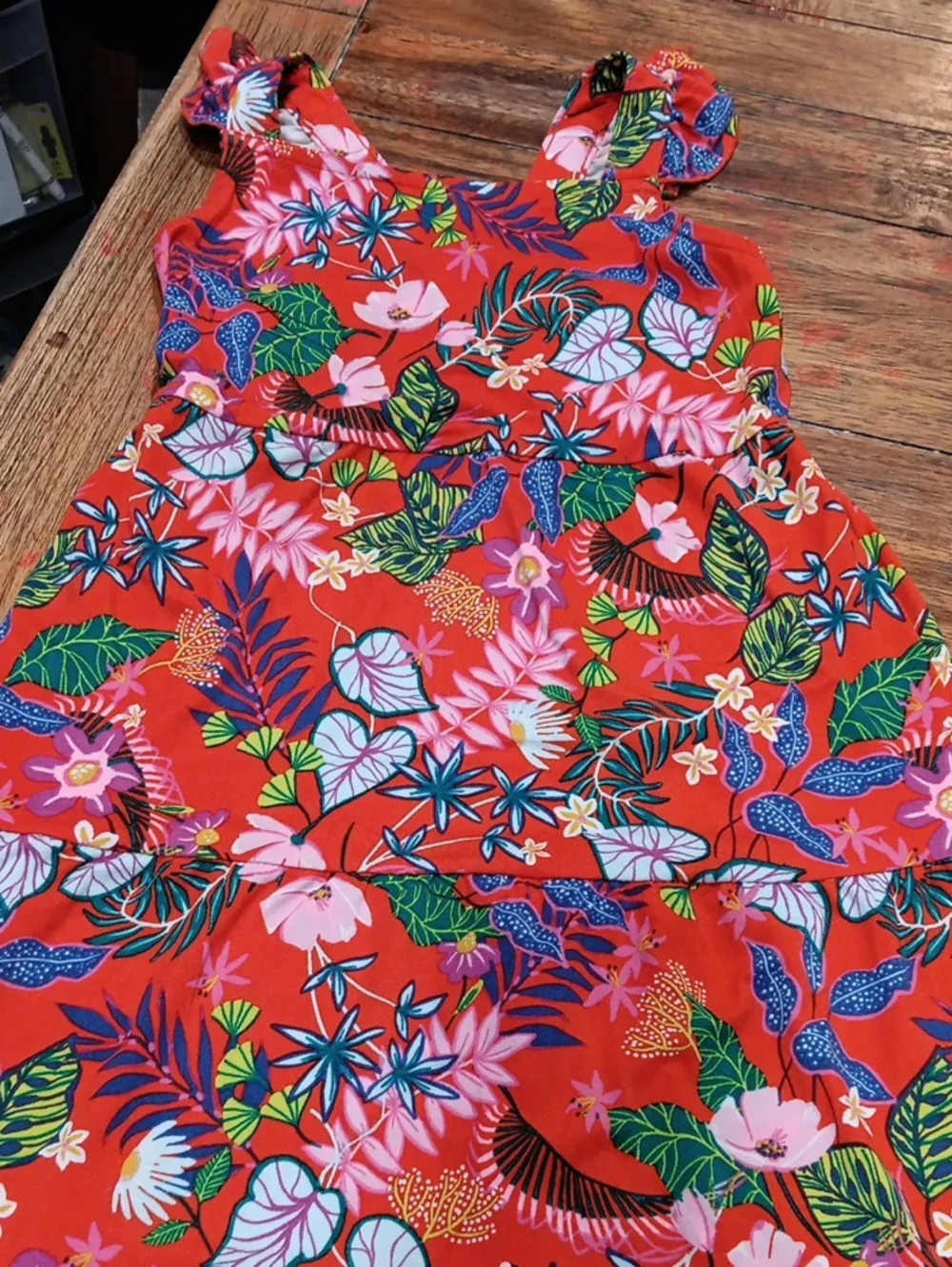 Wondernation Dress With Ruffle Straps.